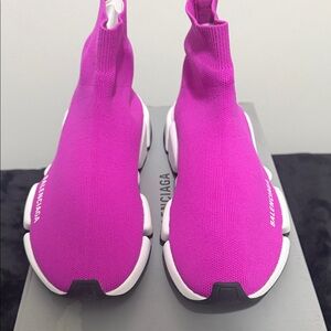 Balenciaga Women's Fuchsia Sock Sneakers